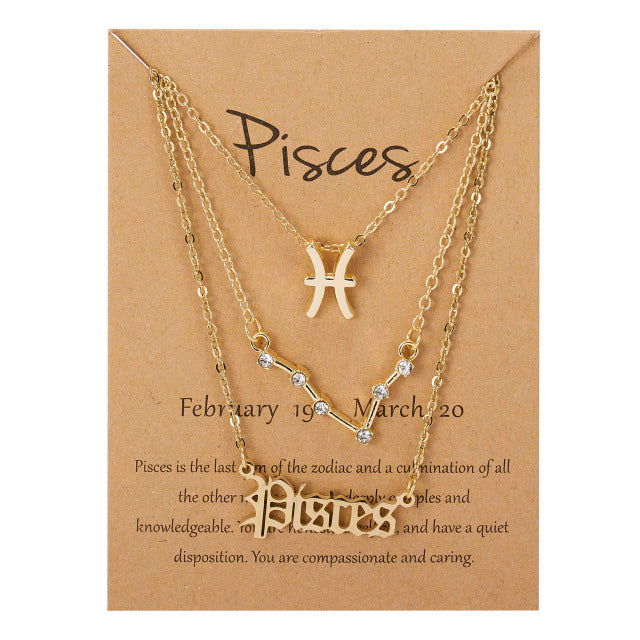 Zodiac Sign Pendant Necklace