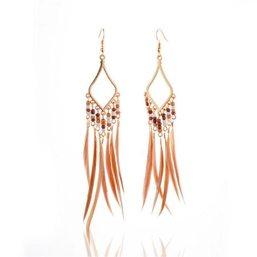 Load image into Gallery viewer, Tassels Feather Earrings
